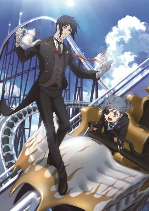 Ciel & Sebastian Take Over Fuji-Q Highland's Haunted House Black Butler Crossover, Kin Characters, Loki Ragnarok, Black Butler Wallpaper, Black Butler Funny, Sebastian Ciel, Black Butler Sebastian, Black Butler Characters, Black Butler 3