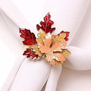 Maple Leaf Meaning, Holiday Napkin Rings, Thanksgiving Napkin Rings, Fall Napkins, Buckle Holder, Metal Napkin Rings, Fall Rings, Wedding Themes Fall, Fall Decoration