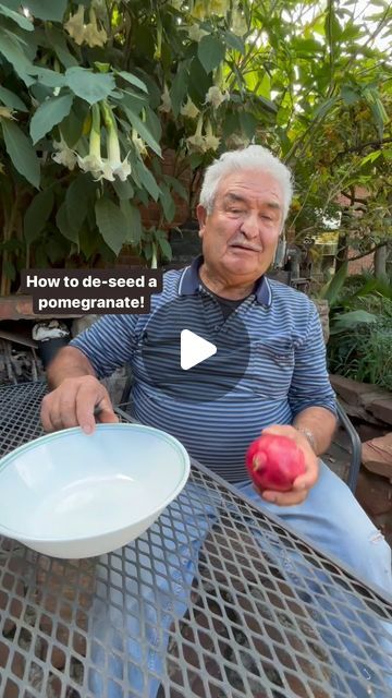 Nick Rendina | The Happy Harvester on Instagram: "What do you think about this stress free way to de-seed your pomegranates? 👏👏👏  #pomegranates #cleanpomegranate #pomegranatearils #pomegranatehack #pomegranateharvest #homegrownfruit #fruittree #satisfying #lifehack #thehappyharvesterstable" How To Clean Pomegranate, How To Get Pomegranate Seeds Out, How To Store Pomegranate Seeds, Deseeding A Pomegranate, Uses For Pomegranate Seeds, Pomegranate Opening Hack, Pomegranate Peeling Hacks, Things To Make With Pomegranate, How To Cut A Pomegranate Easy