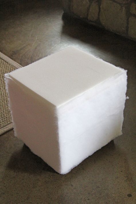 Diy Upholstered Cube Ottoman, Upholstered Cube Ottoman, Diy Poofs, Poof Ottomans, Pouf Ottoman Diy, Diy Footstool, Ottoman Diy, Diy Storage Ottoman, Diy Pouf