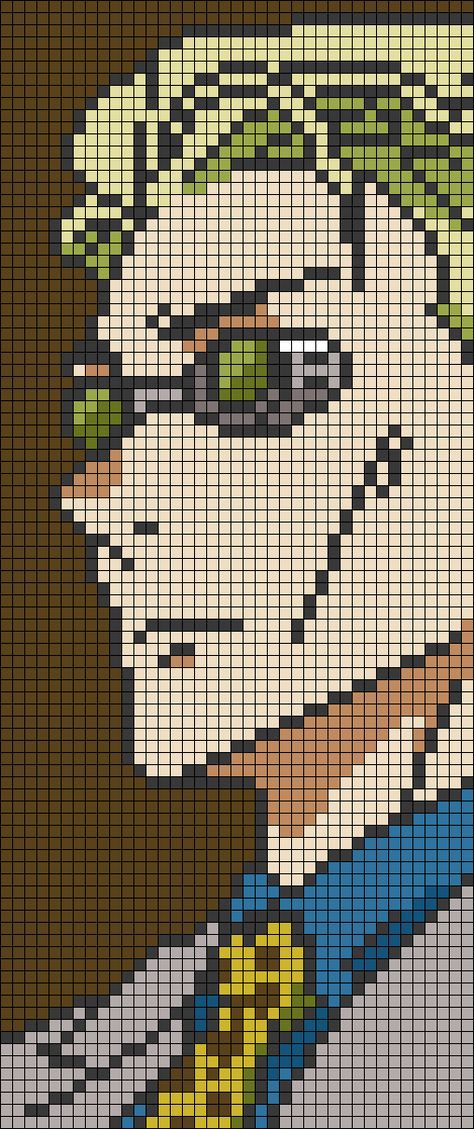 Nana Anime Alpha Pattern, Gojo Grid Pattern, Gojo Satoru Pixel Art Grid, Jujitsu Kaisen Pixel Art, Jjk Crochet Tapestry, Crochet Cross Stitch Pattern, Jujutsu Kaisen Pixel Art Grid, Jujutsu Kaisen Crochet Pattern, Crochet Alpha Pattern Anime