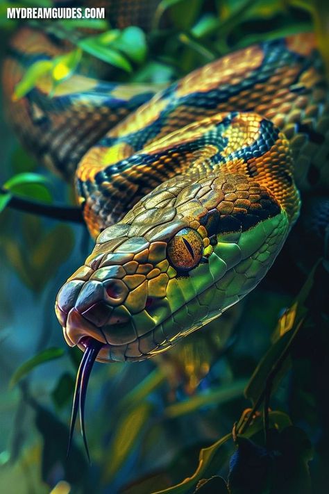 Surreal Dream, Serpent Tattoo, Being Chased, Colorful Snakes, Pretty Snakes, Snake Wallpaper, Snake Tattoo Design, Snake Art, Dangerous Animals