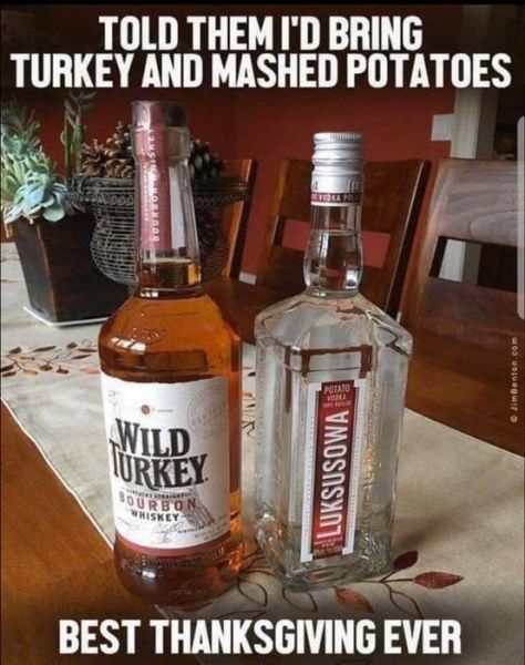 24 Thanksgiving Memes That Are Helping Us Avoid Our Family This Year - Funny Gallery | eBaum's World Funny Thanksgiving Memes, Thanksgiving Meme, Happy Thanksgiving Funny, Thanksgiving Drinks, Alcohol Humor, Wild Turkey, Thanksgiving Quotes, Morning Humor, Liquor Store