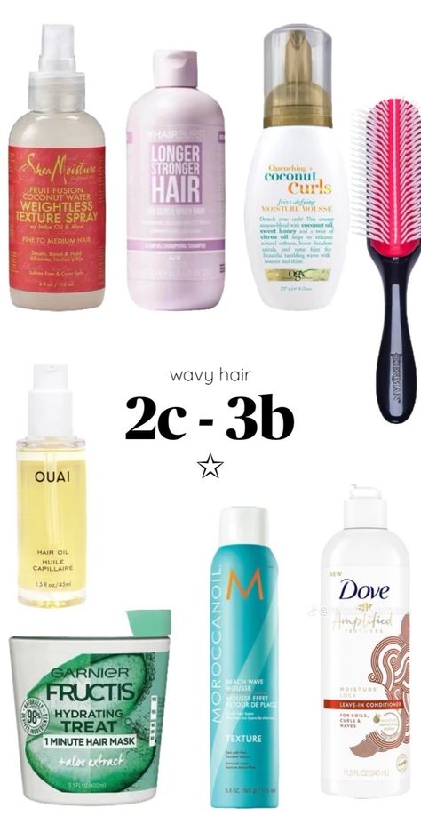 Bald Peppa, 2c Wavy Hair, Wolf Cut Haircut, Curly Hair 2c, Wavy Hair Routine, Curly Hair Advice, 2c Hair, Ouai Hair Oil, Ouai Hair