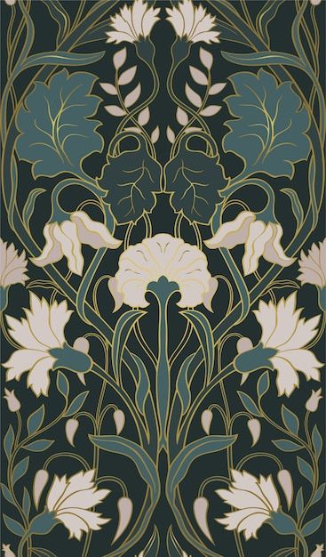 Decorative Tile Bathroom, Fleurs Art Nouveau, Victorian Wall Decor, Motifs Art Nouveau, Flower Mural, Art Nouveau Pattern, Art Nouveau Tiles, Tiles Bathroom, Art Nouveau Floral