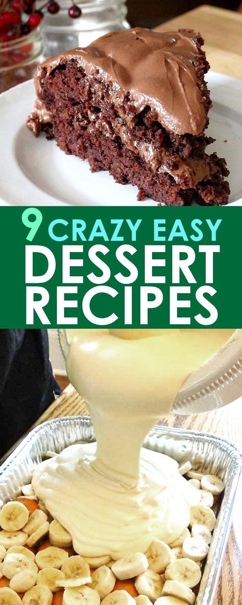 Easy Dessert Recipes: Looking for the perfect dessert recipe, but don't want to spend a lot of time in the kitchen? These 9 easy dessert recipes have got you covered! Chocolate, fruit flavors, cookies, cakes, and more! Desserts Recipes Easy, Super Easy Dessert, Cheap Desserts, Covered Chocolate, Desserts With Few Ingredients, Fast Desserts, Super Easy Desserts, Deserts Easy, Coconut Dessert