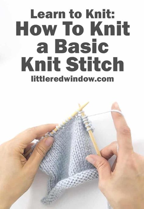 Learn to knit the basic knit stitch with this video tutorial, the knit stitch is the most important knitting technique, time to get started! Unique Knitting Patterns, Knitting Videos Tutorials, Kids Knitting Patterns, Learn To Knit, Knitting Group, Fair Isle Knitting Patterns, Beginner Knitting Patterns, Cowl Knitting Pattern, Knitting Instructions