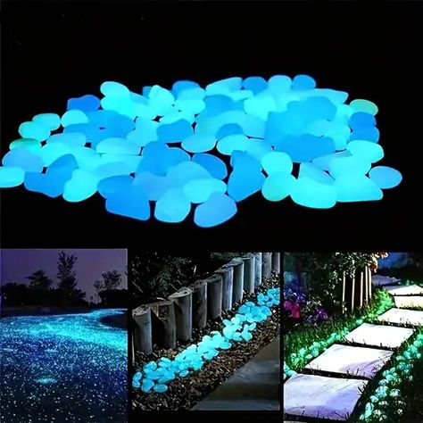 Temu | Explore the Latest Clothing, Beauty, Home, Jewelry & More Outdoor Fish Tank, Glow In The Dark Garden, Pebble Landscaping, Garden Pebbles, Cheap Holiday Decor, Pebble Garden, Dark Garden, Backyard Walkway, Glow Stones