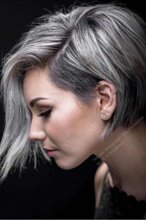 Short Gray Hair, Short Grey Haircuts, Pixie Bobs, Grey Hair And Glasses, Grey Hair Transformation, Short Ombre Hair, Grey Hair Inspiration, Gray Hair Cuts, Short Grey Hair