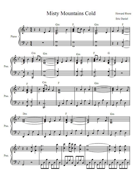 Jelia's Music Playground: Piano Sheets & Lyrics "Misty Mountains" (OST. The Hobbit) Journey Songs, Learn Violin, Misty Mountains, Into The West, Band Geek, I'm With The Band, Jrr Tolkien, Music Score, Piano Lessons