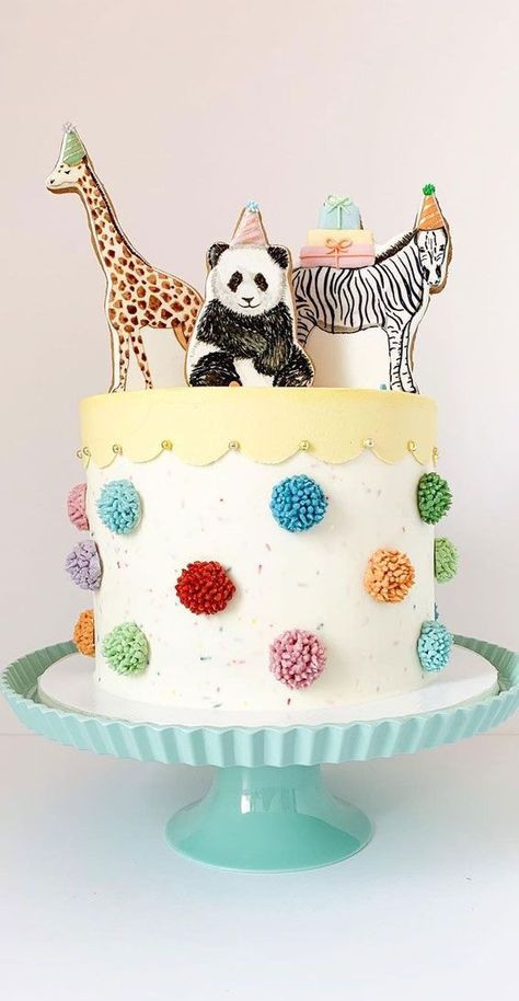 Balloon Themed First Birthday, Second Birthday Cake Boy, Party Animal Birthday Cake, Two Wild Birthday Cake, Wild Birthday Cake, Zoo Birthday Cake, Baby First Cake, Animal Birthday Cake, Party Animal Cake