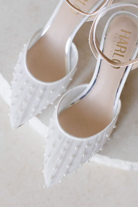 Harlo Australia - Ellie Pearl Kitten Heel - White | The White Collection Wedding Shoes Comfortable, Elegant Heels, Bridal Sandals, Wedding Flats, Wedding Heels, Comfortable Flats, Wedding Florals, Hot Shoes, Bride Style