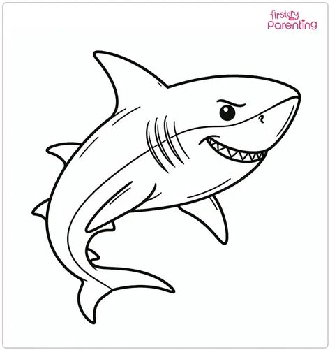 Ocean Sharks Coloring Page Shark Coloring Sheet, Shark Colouring, Shark Coloring Pages Free Printable, Shark Printables, Creatures Of The Deep, Ocean Coloring Pages, Marine World, Shark Drawing, Shark Coloring Pages