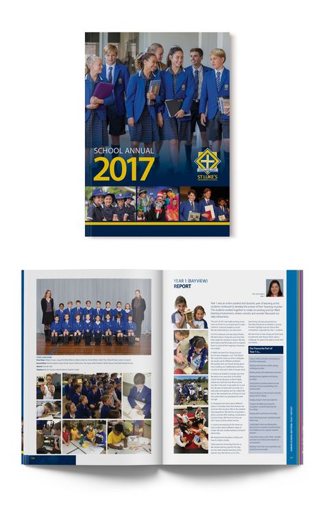 St Luke's Grammar School - 2017 Annual. New design, layout and production. Prospectus Design Layout, School Prospectus Design, Prospectus Design, School Prospectus, School Magazine, Saint Luke, School 2017, Grammar School, Magazine Layout Design