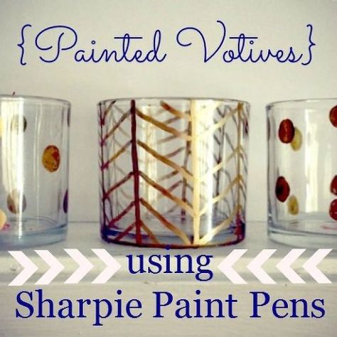 s check out these 30 incredible sharpie makeovers, Stunning votive upcycle Cheep Gifts, Sharpie Painting, Doodles Sharpie, Sharpie Projects, Sharpie Paint Pens, Sharpie Crafts, Diy Sharpie, Glass Votives, Sharpie Pens