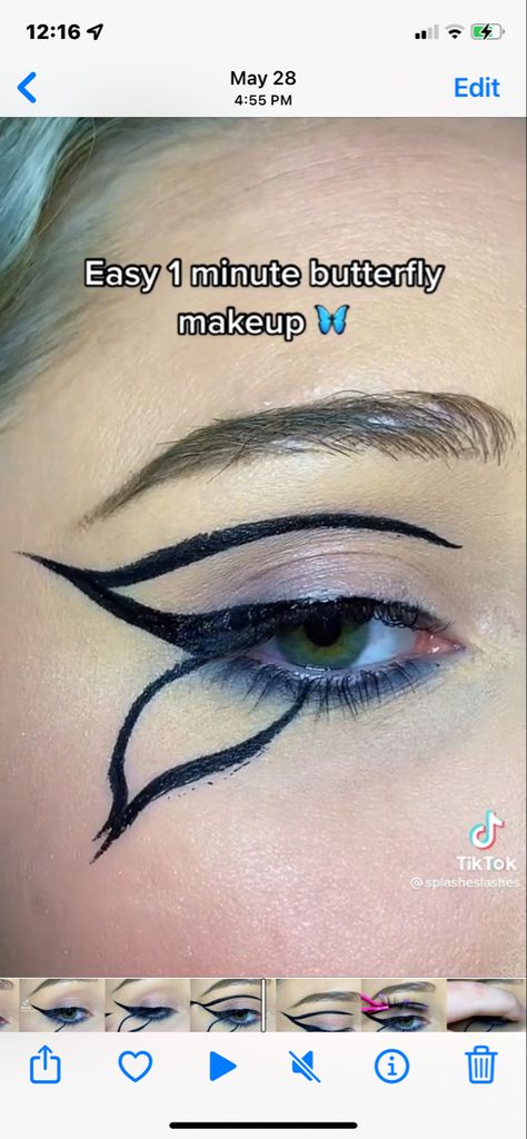 Butterfly Makeup Ideas Easy, Black Butterfly Costume, Black Butterfly Makeup, Makeup For Butterfly Costume, Butterfly Makeup Look Easy, Butterfly Halloween Costume Makeup, Easy Butterfly Eye Makeup, Butterfly Makeup Easy Halloween, Easy Butterfly Eyeliner