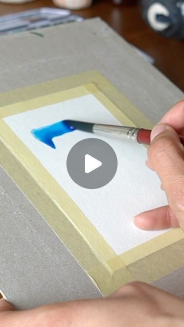 Minimalistic Painting Ideas, Acquarelli Ideas, Aquarell Painting, Watercolour Tutorial, Mini Tutorial, Watercolor Video, Watercolor Tutorials, June 1, Watercolour Tutorials