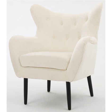 New Velvet Arm Chair in Ivory - Walmart.com - Walmart.com Provincial Interior Design, French Provincial Interior, French Provincial Interior Design, Elegant Farmhouse Decor, Modern Wingback Chairs, Velvet Wingback Chair, House Makeovers, Wingback Chairs, Attic Ideas