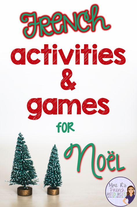 French activities and games for Noël - This blog post highlights some of the French speaking and writing activities plus the fun games I've played in my French class during the Christmas season. Find fun ideas for Core French and American FSL classes. Click here to see it now! French Christmas Crafts For Kids, Christmas In France For Kids, French Speaking Activities, French Speaking, High School Lesson Plans, Christmas Lesson, French Teaching Resources, Christmas Teaching, French Activities