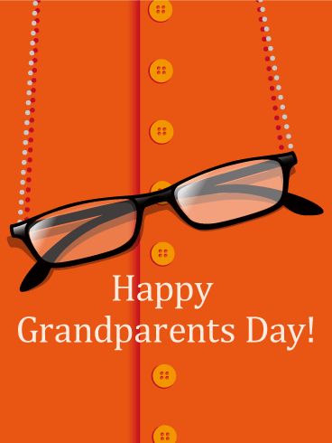 Eyeglasses Grandparents Day Card: Wish your grandparents a happy Grandparents Day with this cute Grandparents Day card! Reading glasses dangle in front of a bright orange shirt on this striking and attractive Grandparents Day card. A simple and heartfelt wish for a happy Grandparents Day completes the image. This Grandparents Day card would be a great choice for adult grandchildren to send to their grandparents to show them that they are remembered and appreciated. Grandparents Day Cards Homemade, Grandparents Cards For Kids, Grand Parents Day Card, Water Paint Flowers, Grandparents Diy, Grandparents Day Cards, Grandparents Card, National Grandparents Day, Happy Grandparents Day