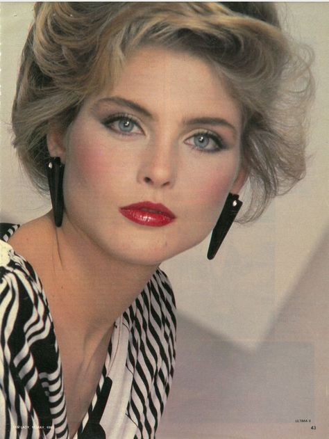 1980 Makeup, Dayle Haddon, 80s Hair And Makeup, 80s Makeup Looks, 80’s Makeup, 1980s Makeup, Kim Alexis, Margaux Hemingway, Renee Simonsen