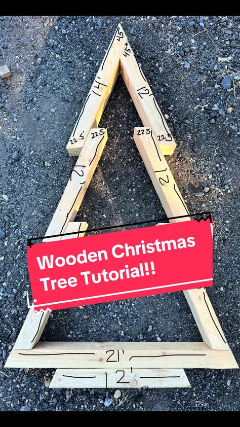 Xmas Tree Wood Diy, Wooden Christmas Tree With Ornaments, 2x6 Wood Christmas Tree, Homemade Wood Christmas Decorations, Outdoor Christmas Tree Wood, Wood Projects Christmas Decor, 1x4 Christmas Tree, Christmas Wood Tree Ideas, Easy Diy Wood Christmas Gifts