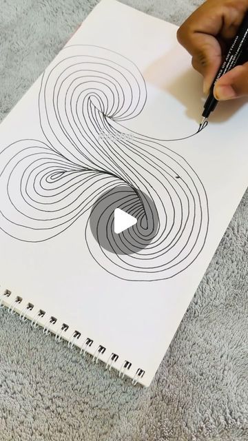 Zentangle Spiral Patterns, Spiral Zentangle Patterns, Zentangle Watercolor Ideas, Tangle Art Patterns Simple, Zendoodle Art Ideas, Zentangle Waves, Simple Patterns To Draw, Zendoodle Art Simple, Sharpie Art Easy