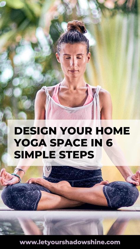 Create a blissful home yoga space with these simple and budget friendly tips. Enjoy inspiring yoga room ideas helping you to transform any size space in your house. From a complete yoga room to a yoga pop up space. Create that relaxing yoga studio feeling in the comfort of your own home. yoga interior design - yoga room decor - yoga room at home - yoga room ideas - yoga tips - yoga for beginners - www.letyourshadowshine.com Yoga Porch Ideas, Yoga Space At Home Small Ideas, Yoga Room Storage Ideas, Yoga Balcony Ideas, At Home Yoga Studio, Yoga Corner Bedroom, Yoga Decoration Ideas, Workout Yoga Room, Yoga Room Ideas Zen Space