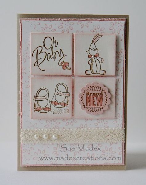 Baby Fashion Girl Newborn, Stampin Up Baby Cards, New Baby Crafts, Baby Boy Announcement, Blushing Bride, Hand Of Cards, Baby Card, Stamping Up Cards