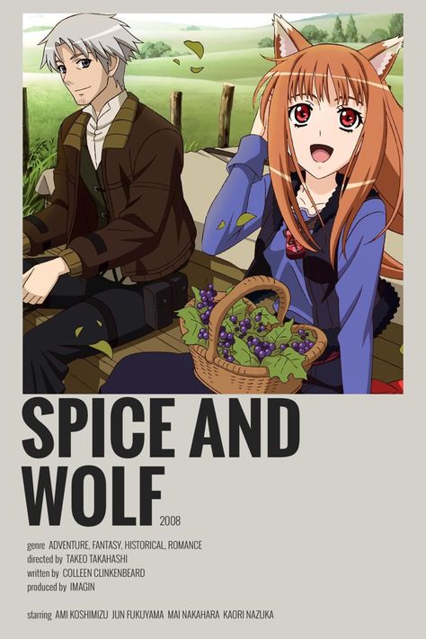 spice and wolf minimalist anime poster Minimalist Anime Poster, Manga Recommendations, Minimal Posters, Minimalist Anime, Polaroid Posters, Anime Suggestions, Film Posters Minimalist, Animes To Watch, Spice And Wolf