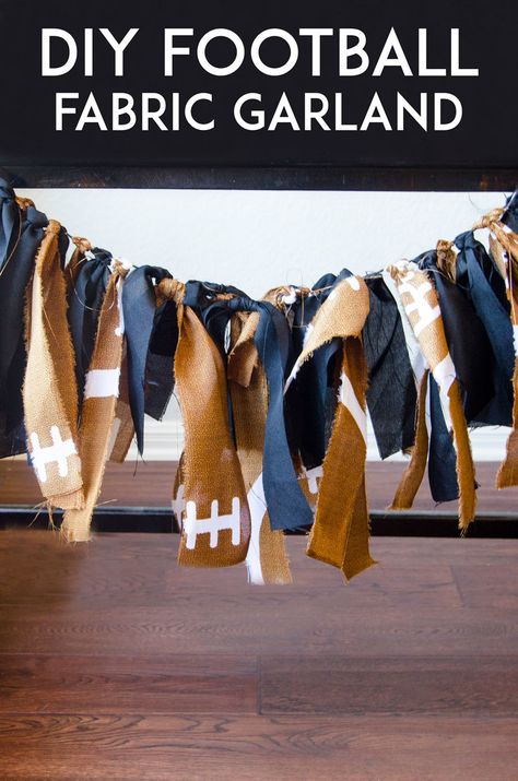 High School Football Decorations Ideas, House Divided Football Party, Diy Football Banner, Homecoming Football Game Decorations, Football Swag Ideas, Football Clothes Design, Football Garland Diy, Football Season Decor Diy, Fall And Football Decor