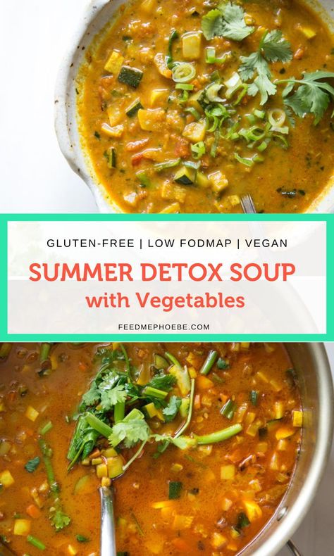 Soup Recipes For Gut Health, Low Fodmap Squash Soup, Low Fodmap Soup Vegetarian, Gut Reset Soup, Antiinflammatory Soup Vegan, Detox Soup Crockpot, Healthy Summer Soup, Cleansing Soup Recipes, Low Fodmap Vegan Soup