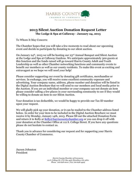 Letter Requesting Donations For Silent Auction - Download this Silent Auction Donation Request Letter template and after downloading you can craft and customize every detail of its appearance very quickly. Silent Auction Donation Request Letter, Silent Auction Donation Ideas, Online Auction Ideas, Donation Letter Samples, Band Booster, Donation Thank You Letter, Silent Auction Donations, Project Graduation, Donation Letter Template