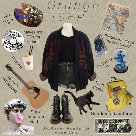 Isfp Aesthetic, Isfj Personality, Intj And Infj, It'z Me, Taxidermy Art, Grunge Outfit, 16 Personalities, Enneagram Types, Grunge Art