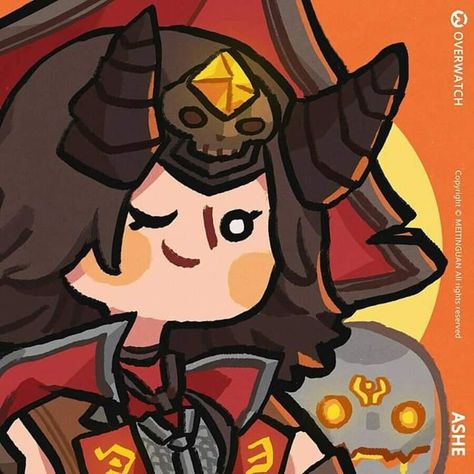 Ashe Mccree Matching Pfp, Overwatch Halloween Pfp, Ouihaw Fanart, Ashe Overwatch Icon, Bob Overwatch, Ow Fanart, Meow Skulls, Overwatch Halloween, Overwatch Bastion