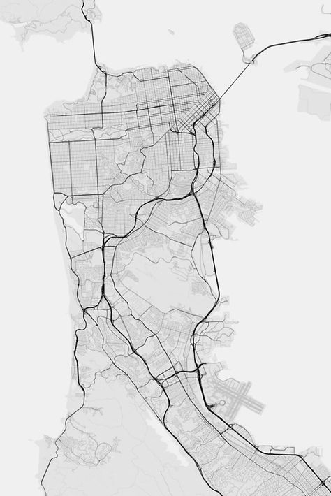 San Francisco, USA Map. (Black on white) Bank Heist, San Francisco Map, Map Background, Usa Map, Photographic Print, San Francisco, Male Sketch, Map, For Sale