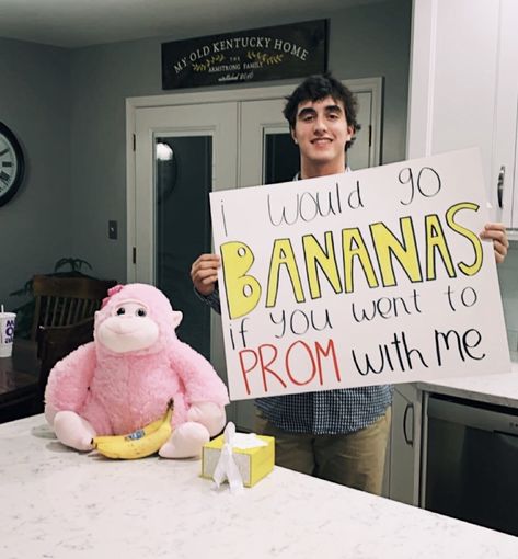 vsco- kristinnediano Mormon Prom Proposals, Christian Prom Proposal, Monkey Promposal, Homecoming Promposal Ideas, Mcdonalds Hoco Proposal, Prom Posters Proposal For Boyfriend, Stuffed Animal Hoco Proposal, Corny Hoco Proposals, Hoco Proposals Ideas For Him Funny