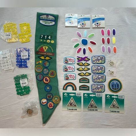 Huge Lot of Girl Scout Patches/Pins/Badges + GSA Sash w/Patches/Badges Girl Scout Sash, Scout Patches, Girl Scout Patches, Girl Scout Badges, Horror Story, Girl Scout, Have A Blessed Day, Big Girl, Vintage Girls