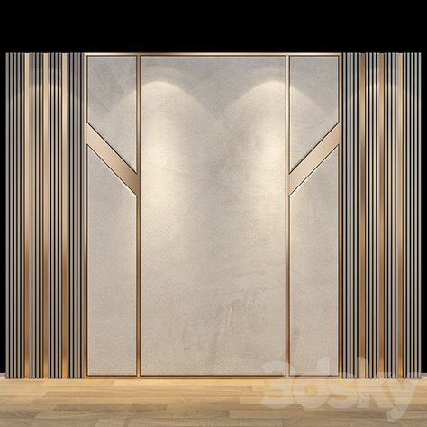 Panel 86 - Other decorative objects - 3D Models Luxury Panelling, Wood Wall Paneling Modern, Wooden Panel Design, Wall Cladding Interior, Wooden Wall Cladding, Wall Cladding Designs, Modern Wall Paneling, Wall Partition, Living Room Wall Designs