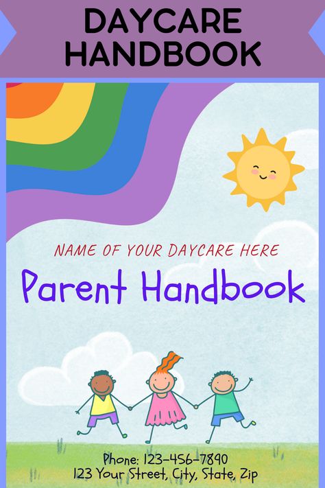 Daycare Handbook, Daycare Policies, Daycare Policies And Procedures, In Home Daycare, Daycare Printables, Daycare Contract, Daycare Names, Early Childhood Education Resources, Daycare Business