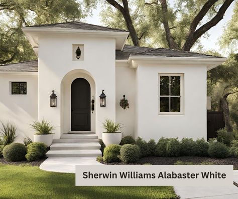 Top Stucco Colors For Homes Exterior Stucco House Colors, Coastal Homes Exteriors, Stucco Exterior Colors, Stucco House Colors, White Stucco House, Behr Exterior Paint, Outdoor Paint Colors, Stucco Paint, Stucco Colors