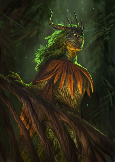 Fantasy Forest, Forest Creatures, Fantasy Races, Forest Theme, Fantasy Concept Art, High Fantasy, Ethereal Art, Creature Concept, Green Art