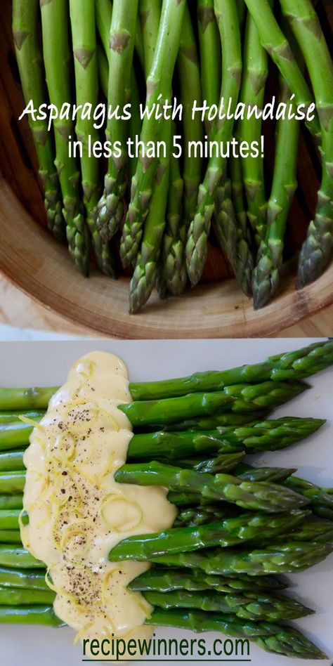 Asparagus With Hollandaise Sauce, Asparagus With Hollandaise, Asparagus Sauce, Hollandaise Recipe, Easy Hollandaise, Easy Asparagus Recipes, Recipe For Hollandaise Sauce, Asparagus Seasoning, Pumpkin Risotto