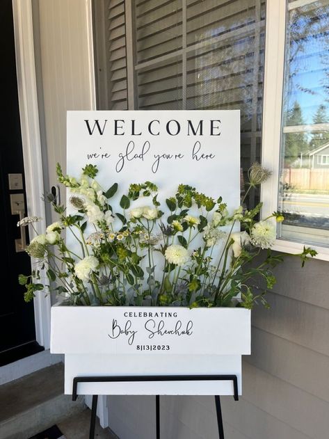 Wedding Welcome Sign Easel Flowers, Flower Box Seating Chart, Welcome Flower Box Sign, Floral Box Welcome Sign, Flower Box Wedding Sign, Flower Box Sign, Box Seating, Flower Box Welcome Sign, Flower Welcome Sign