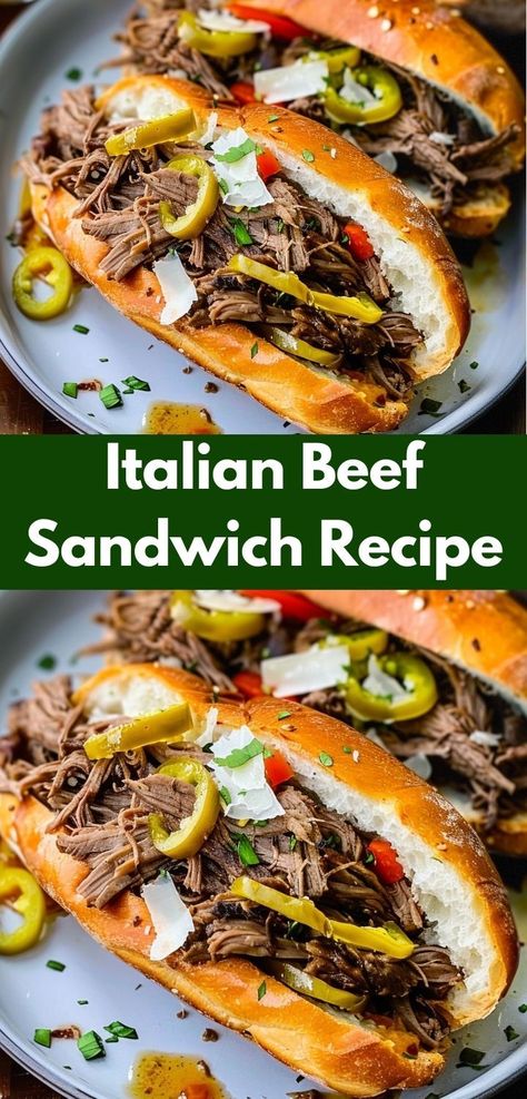 Want beef sandwich ideas? Try our Italian Beef Sandwich Recipe! It's an easy ground beef recipe that’s perfect for dinner, making it one of the best ground beef recipes for dinner. Beef Sandwich Ideas, Italian Beef Crockpot, Italian Beef Sandwich, Beef Sandwich Recipes, Italian Beef Sandwiches, Beef Sandwiches, Recipe Italian, Italian Sandwich, Sandwich Ideas