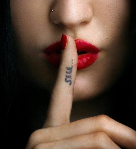 Shhh Lips, Lip Tattoos, Lip Service, Maxi Styles, People Photography, Print Tattoos, Hush Hush, Nostril Hoop Ring, Jesus Fish Tattoo