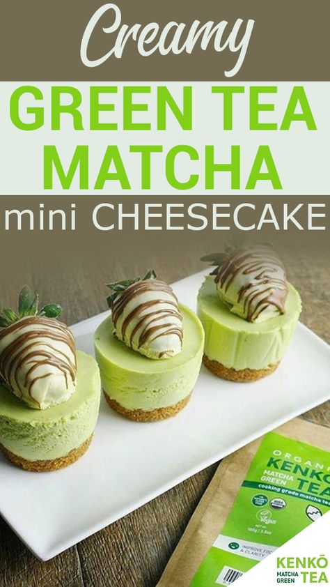 Matcha Green Tea Cheesecake, Matcha Green Tea Desserts, Mini Matcha Cheesecake, Matcha Tea Cake, Creative Cake Decorating Ideas, Green Dessert, High Tea Desserts, Matcha Cheesecake Recipe, Green Tea Cheesecake