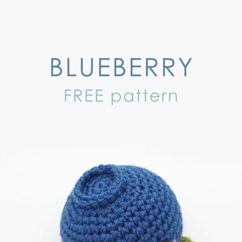 Crochet Blueberry Pattern Free, Amigurumi Blueberry, Crochet Blueberry, Blueberry Pattern, Crochet Fruit, Blue Food, Kawaii Aesthetic, Blue Berry Muffins, Amigurumi Free Pattern