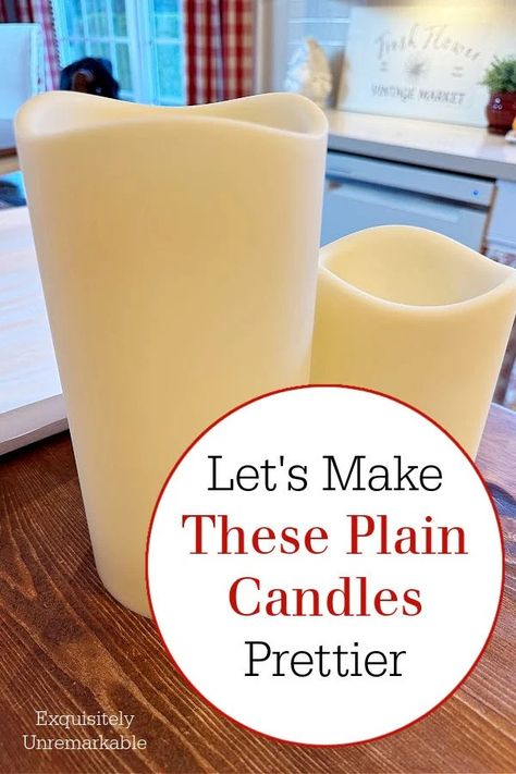 DIY Decoupage Flameless Candles Can You Paint Flameless Candles, Flameless Candle Ideas, Painting Flameless Candles, Forever Candles Diy, Decorating Flameless Candles Diy, Decoupage Candles Diy, Decorated Candles Diy, Christmas Candles Diy Craft Ideas, Decorate Flameless Candles