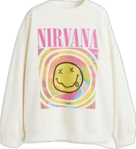 Nirvana Sweatshirt, Preppy Sweatshirts, Preppy Sweater, Cute Preppy Outfits, Sweatshirt Fabric, Xl Fashion, Preppy Outfit, Oversized Sweatshirt, Preppy Outfits